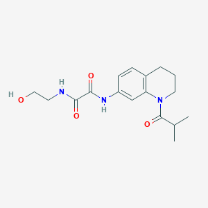 molecular formula C17H23N3O4 B2957878 N-(2-hydroxyethyl)-N'-[1-(2-methylpropanoyl)-1,2,3,4-tetrahydroquinolin-7-yl]ethanediamide CAS No. 941893-83-0