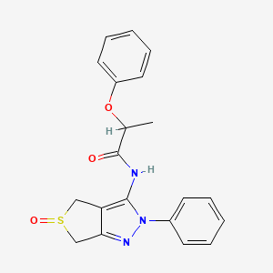 molecular formula C20H19N3O3S B2957902 N-{5-oxo-2-phenyl-2H,4H,6H-5lambda4-thieno[3,4-c]pyrazol-3-yl}-2-phenoxypropanamide CAS No. 1008930-60-6