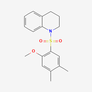 molecular formula C18H21NO3S B2957915 1-(2-methoxy-4,5-dimethylbenzenesulfonyl)-1,2,3,4-tetrahydroquinoline CAS No. 496015-55-5