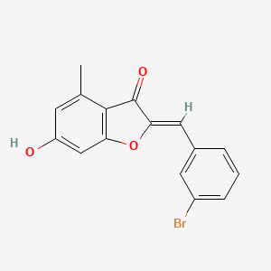 B2957931 2-[(3-Bromophenyl)methylene]-6-hydroxy-4-methylbenzo[b]furan-3-one CAS No. 903858-32-2