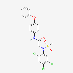 molecular formula C21H17Cl3N2O4S B2957938 N-(4-PHENOXYPHENYL)-2-[N-(2,4,5-TRICHLOROPHENYL)METHANESULFONAMIDO]ACETAMIDE CAS No. 1260896-31-8