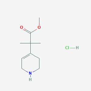molecular formula C10H18ClNO2 B2957957 Methyl 2-methyl-2-(1,2,3,6-tetrahydropyridin-4-yl)propanoate;hydrochloride CAS No. 2243505-80-6