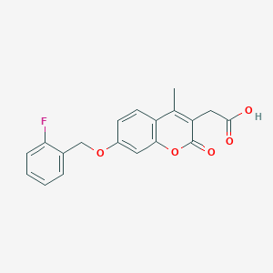 {7-[(2-fluorobenzyl)oxy]-4-methyl-2-oxo-2H-chromen-3-yl}acetic acid