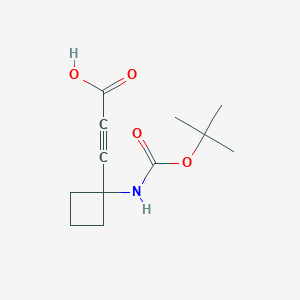 3-[1-[(2-Methylpropan-2-yl)oxycarbonylamino]cyclobutyl]prop-2-ynoic acid