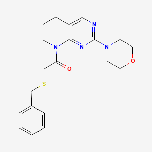2-(benzylthio)-1-(2-morpholino-6,7-dihydropyrido[2,3-d]pyrimidin-8(5H)-yl)ethan-1-one