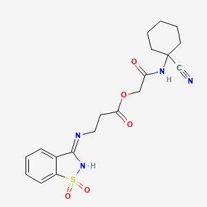 [2-[(1-Cyanocyclohexyl)amino]-2-oxoethyl] 3-[(1,1-dioxo-1,2-benzothiazol-3-ylidene)amino]propanoate