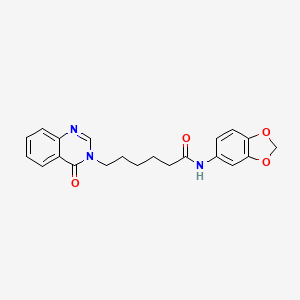 molecular formula C21H21N3O4 B2958069 N-(2H-1,3-benzodioxol-5-yl)-6-(4-oxo-3,4-dihydroquinazolin-3-yl)hexanamide CAS No. 880810-37-7