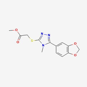 methyl 2-((5-(benzo[d][1,3]dioxol-5-yl)-4-methyl-4H-1,2,4-triazol-3-yl)thio)acetate