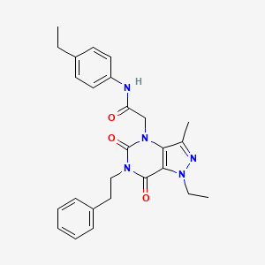 2-(1-ethyl-3-methyl-5,7-dioxo-6-phenethyl-6,7-dihydro-1H-pyrazolo[4,3-d]pyrimidin-4(5H)-yl)-N-(4-ethylphenyl)acetamide