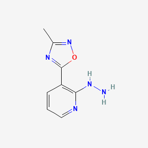 2-Hydrazinyl-3-(3-methyl-1,2,4-oxadiazol-5-yl)pyridine