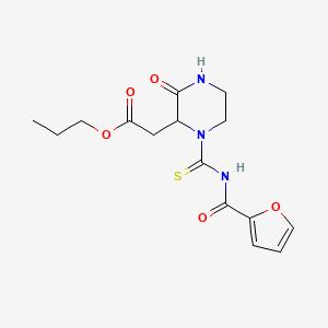 Propyl {1-[(furan-2-ylcarbonyl)carbamothioyl]-3-oxopiperazin-2-yl}acetate