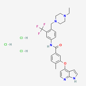 3-(1H-pyrrolo[2,3-b]pyridin-4-yloxy)-N-(4-((4-ethylpiperazin-1-yl)methyl)-3-(trifluoromethyl)phenyl)-4-methylbenzamide trihydrochloride