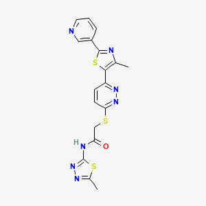 N-(5-methyl-1,3,4-thiadiazol-2-yl)-2-((6-(4-methyl-2-(pyridin-3-yl)thiazol-5-yl)pyridazin-3-yl)thio)acetamide