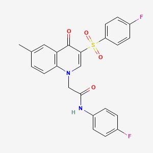 N-(4-fluorophenyl)-2-[3-(4-fluorophenyl)sulfonyl-6-methyl-4-oxoquinolin-1-yl]acetamide