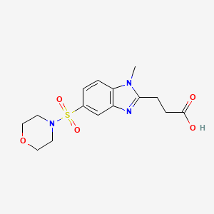 3-[1-methyl-5-(morpholine-4-sulfonyl)-1H-1,3-benzodiazol-2-yl]propanoic acid