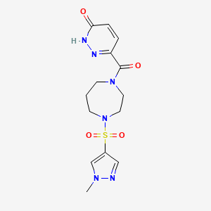 6-(4-((1-methyl-1H-pyrazol-4-yl)sulfonyl)-1,4-diazepane-1-carbonyl)pyridazin-3(2H)-one