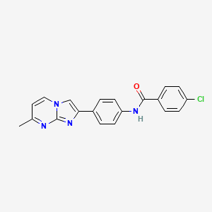4-chloro-N-(4-(7-methylimidazo[1,2-a]pyrimidin-2-yl)phenyl)benzamide