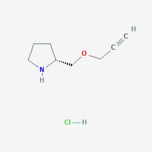 molecular formula C8H14ClNO B2958127 (2R)-2-(Prop-2-ynoxymethyl)pyrrolidine;hydrochloride CAS No. 2445750-19-4