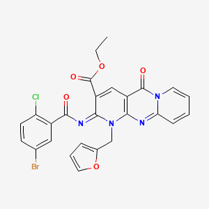 molecular formula C26H18BrClN4O5 B2958136 (Z)-ethyl 2-((5-bromo-2-chlorobenzoyl)imino)-1-(furan-2-ylmethyl)-5-oxo-2,5-dihydro-1H-dipyrido[1,2-a:2',3'-d]pyrimidine-3-carboxylate CAS No. 534580-35-3