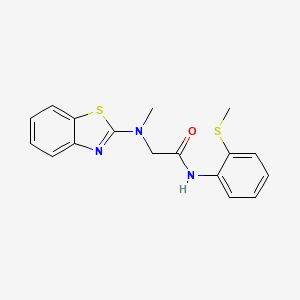 molecular formula C17H17N3OS2 B2958141 2-(benzo[d]thiazol-2-yl(methyl)amino)-N-(2-(methylthio)phenyl)acetamide CAS No. 1396889-57-8
