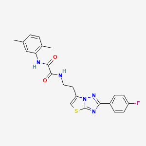 molecular formula C22H20FN5O2S B2958142 N1-(2,5-dimethylphenyl)-N2-(2-(2-(4-fluorophenyl)thiazolo[3,2-b][1,2,4]triazol-6-yl)ethyl)oxalamide CAS No. 894033-76-2
