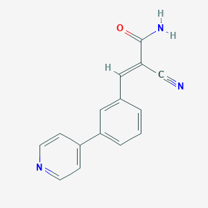 2-Cyano-3-(3-(pyridin-4-yl)phenyl)acrylamide