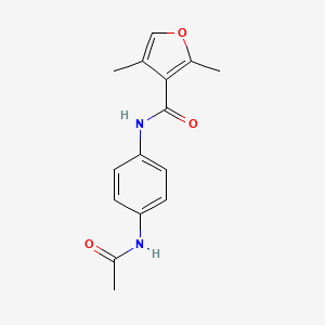 molecular formula C15H16N2O3 B2958157 N-{4-[(2,4-dimethyl-3-furyl)carbonylamino]phenyl}acetamide CAS No. 915872-74-1
