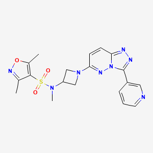 molecular formula C19H20N8O3S B2958160 N,3,5-trimethyl-N-{1-[3-(pyridin-3-yl)-[1,2,4]triazolo[4,3-b]pyridazin-6-yl]azetidin-3-yl}-1,2-oxazole-4-sulfonamide CAS No. 2379972-67-3