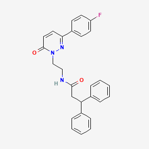 molecular formula C27H24FN3O2 B2958225 N-(2-(3-(4-fluorophenyl)-6-oxopyridazin-1(6H)-yl)ethyl)-3,3-diphenylpropanamide CAS No. 921804-36-6