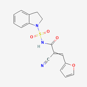 2-cyano-N-(2,3-dihydro-1H-indole-1-sulfonyl)-3-(furan-2-yl)prop-2-enamide