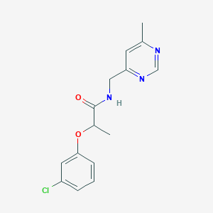 2-(3-chlorophenoxy)-N-((6-methylpyrimidin-4-yl)methyl)propanamide