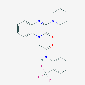 2-(2-oxo-3-(piperidin-1-yl)quinoxalin-1(2H)-yl)-N-(2-(trifluoromethyl)phenyl)acetamide