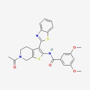 B2958249 N-(6-acetyl-3-(benzo[d]thiazol-2-yl)-4,5,6,7-tetrahydrothieno[2,3-c]pyridin-2-yl)-3,5-dimethoxybenzamide CAS No. 864859-43-8
