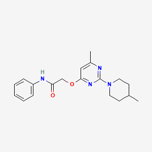 2-{[6-methyl-2-(4-methylpiperidin-1-yl)pyrimidin-4-yl]oxy}-N-phenylacetamide