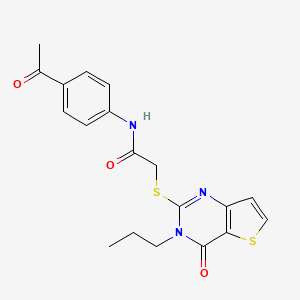 N-(4-acetylphenyl)-2-[(4-oxo-3-propyl-3,4-dihydrothieno[3,2-d]pyrimidin-2-yl)sulfanyl]acetamide