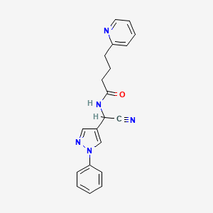 molecular formula C20H19N5O B2958264 N-[cyano(1-phenyl-1H-pyrazol-4-yl)methyl]-4-(pyridin-2-yl)butanamide CAS No. 1355918-11-4