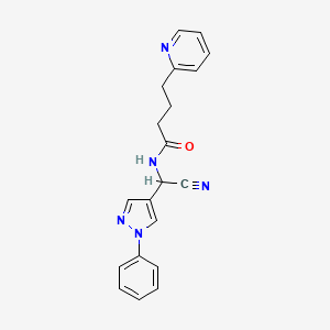 N-[cyano(1-phenyl-1H-pyrazol-4-yl)methyl]-4-(pyridin-2-yl)butanamide