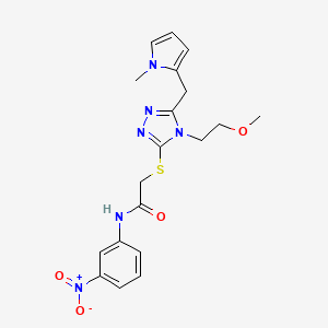 2-[[4-(2-methoxyethyl)-5-[(1-methylpyrrol-2-yl)methyl]-1,2,4-triazol-3-yl]sulfanyl]-N-(3-nitrophenyl)acetamide