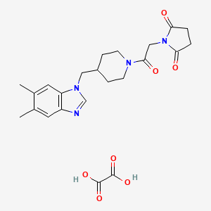 1-(2-(4-((5,6-dimethyl-1H-benzo[d]imidazol-1-yl)methyl)piperidin-1-yl)-2-oxoethyl)pyrrolidine-2,5-dione oxalate