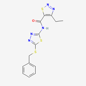 N-(5-benzylsulfanyl-1,3,4-thiadiazol-2-yl)-4-ethylthiadiazole-5-carboxamide