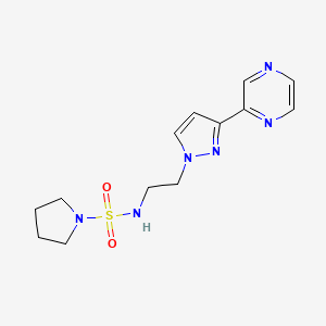 N-(2-(3-(pyrazin-2-yl)-1H-pyrazol-1-yl)ethyl)pyrrolidine-1-sulfonamide