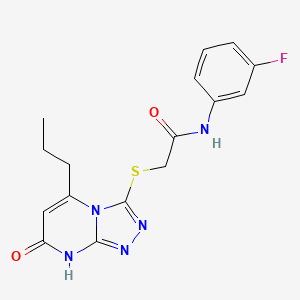 N-(3-fluorophenyl)-2-((7-oxo-5-propyl-7,8-dihydro-[1,2,4]triazolo[4,3-a]pyrimidin-3-yl)thio)acetamide