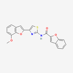 molecular formula C21H14N2O4S B2958297 N-[4-(7-methoxy-1-benzofuran-2-yl)-1,3-thiazol-2-yl]-1-benzofuran-2-carboxamide CAS No. 921870-52-2
