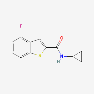 molecular formula C12H10FNOS B2958316 N-cyclopropyl-4-fluoro-1-benzothiophene-2-carboxamide CAS No. 866018-20-4