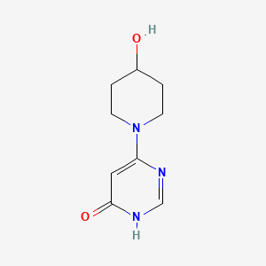 molecular formula C9H13N3O2 B2958317 4-(4-hydroxypiperidin-1-yl)-1H-pyrimidin-6-one CAS No. 1597210-45-1