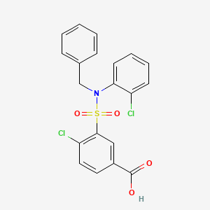 molecular formula C20H15Cl2NO4S B2958318 3-[Benzyl(2-chlorophenyl)sulfamoyl]-4-chlorobenzoic acid CAS No. 735322-68-6