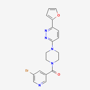 molecular formula C18H16BrN5O2 B2958322 (5-Bromopyridin-3-yl)(4-(6-(furan-2-yl)pyridazin-3-yl)piperazin-1-yl)methanone CAS No. 1203191-99-4