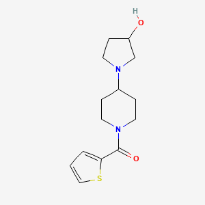 molecular formula C14H20N2O2S B2958323 (4-(3-Hydroxypyrrolidin-1-yl)piperidin-1-yl)(thiophen-2-yl)methanone CAS No. 2034610-85-8