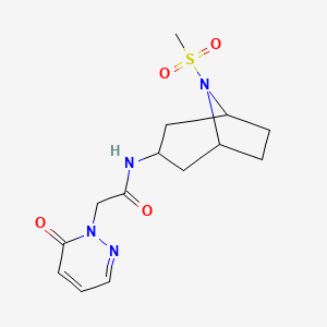 molecular formula C14H20N4O4S B2958324 N-(8-(methylsulfonyl)-8-azabicyclo[3.2.1]octan-3-yl)-2-(6-oxopyridazin-1(6H)-yl)acetamide CAS No. 2034487-02-8