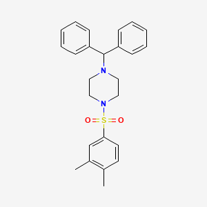molecular formula C25H28N2O2S B2958326 1-(3,4-Dimethylbenzenesulfonyl)-4-(diphenylmethyl)piperazine CAS No. 419539-20-1